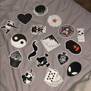 Black and white vinyl sticker pack